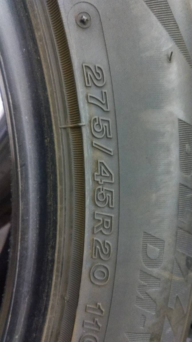 スタッドレスタイヤ中古 20年製 日本製 275/45R20 110T XL ブリヂストン BLIZZAK DM-V3 (ブリザックDM-V3) 20インチ_画像5