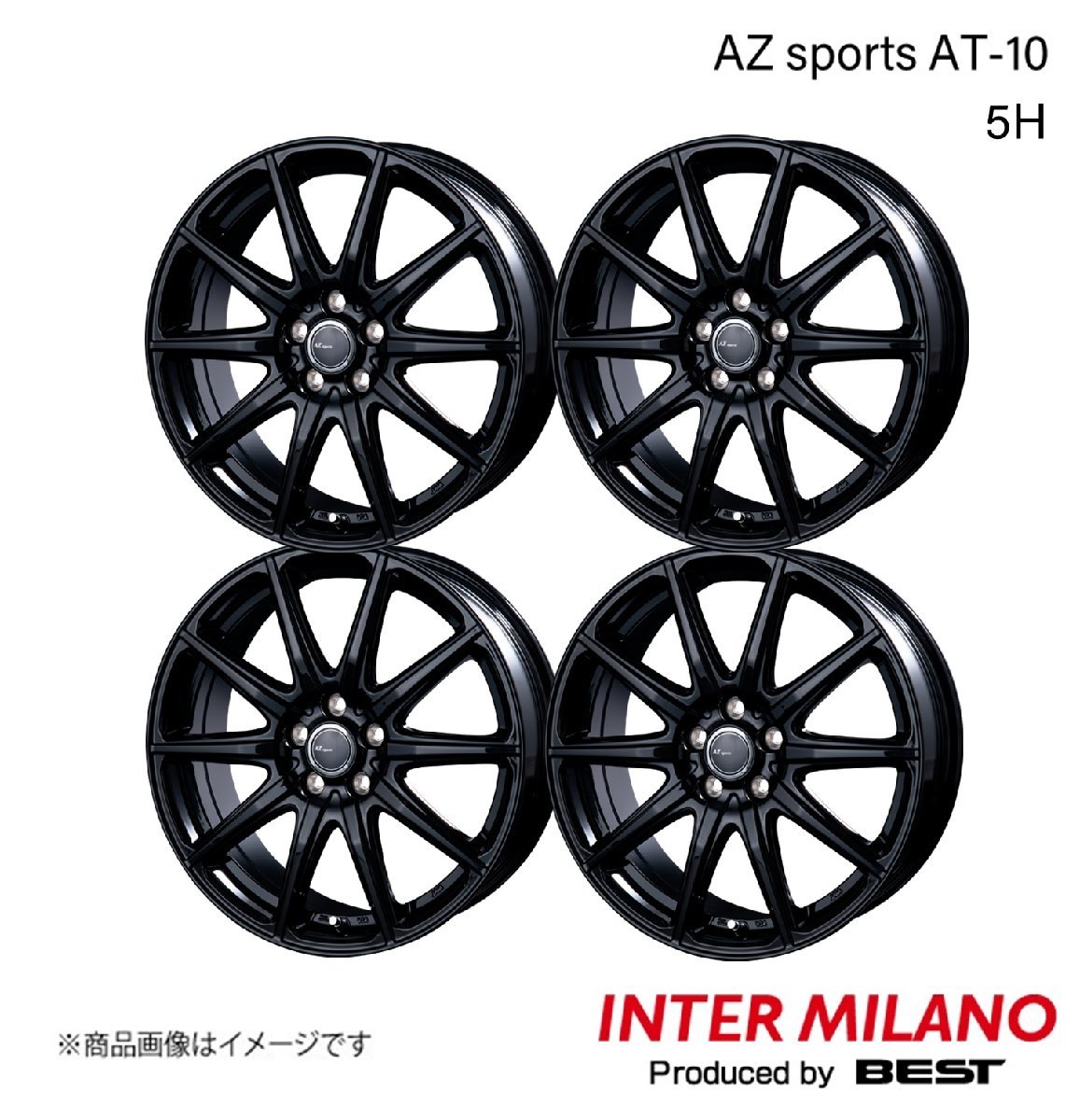 INTER MILANO/インターミラノ AZ sports AT-10 ヴェルファイア 30系 ホイール 4本 【17×7.0J 5-114.3 INSET38 ブラック】