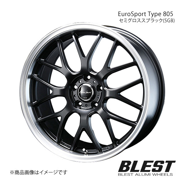 EuroSport Type 805 ギャランフォルティス CY3/4/6 アルミホイール 1本 【18×7.0J 5-114.3 +48 セミグロススブラック(SGB)】_画像1