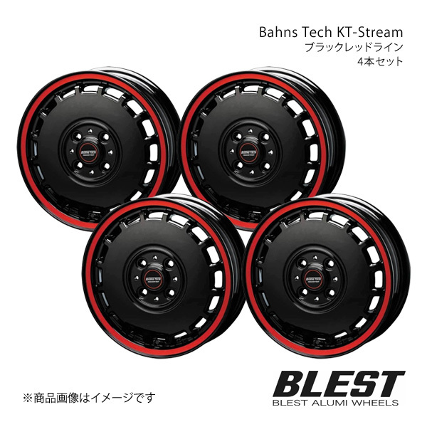 Bahns Tech KT-Stream ワゴンR MH21 アルミホイール 4本セット 【14×4.5J 4-100 +45 ブラックレッドライン】_画像1