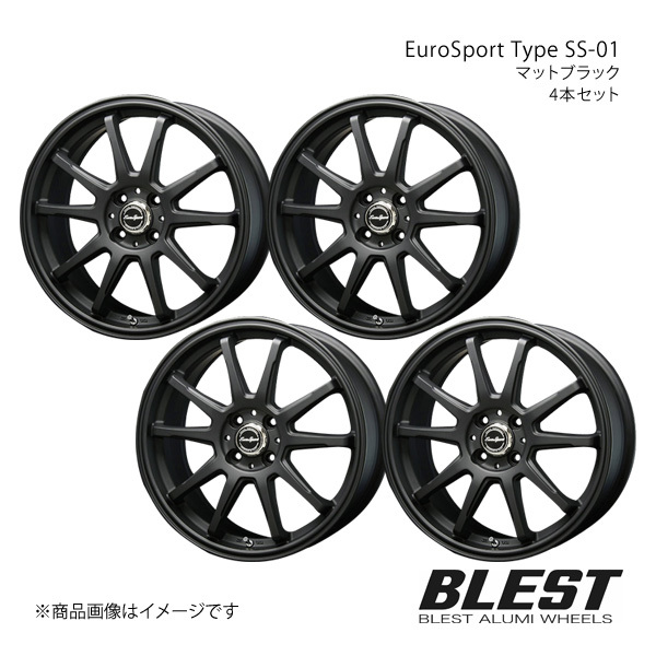 EuroSport Type SS-01 ヴィッツ 90系 アルミホイール 4本セット 【16×6.0J 4-100 +40 マットブラック】_画像1