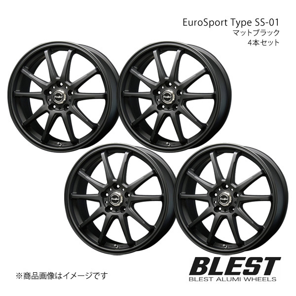 EuroSport Type SS-01 レガシィアウトバック BP アルミホイール 4本セット 【18×8.0J 5-100 +45 マットブラック】_画像1