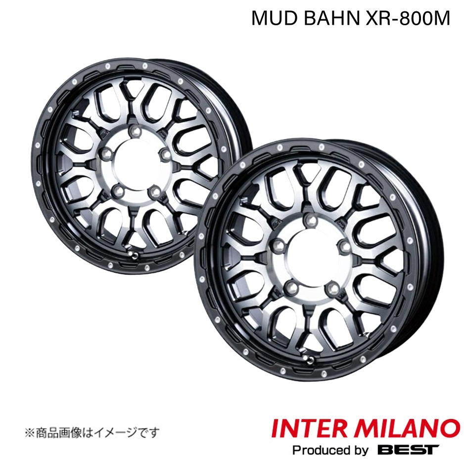 INTER MILANO/インターミラノ MUD BAHN XR-800M ホイール 2本【16×5.5J 5-139.7 INSET20 マットブラックディスクポリッシュ】_画像1