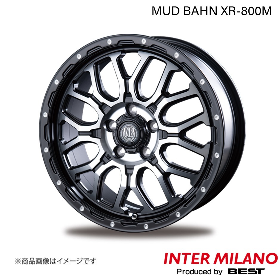 INTER MILANO/インターミラノ MUD BAHN XR-800M リーフ ZE1 ホイール 1本【17×7.0J 5-114.3 INSET48 マットブラックディスクポリッシュ】