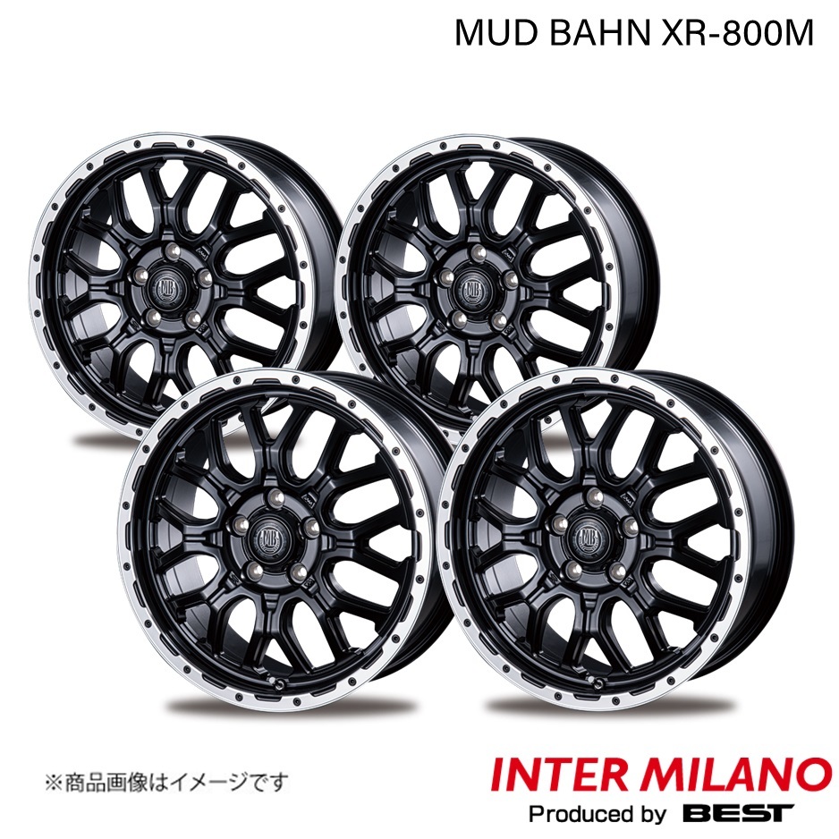 INTER MILANO/インターミラノ MUD BAHN XR-800M ノア 90系 ホイール 4本【16×6.5J 5-114.3 INSET42 マットブラック/リムポリッシュ】