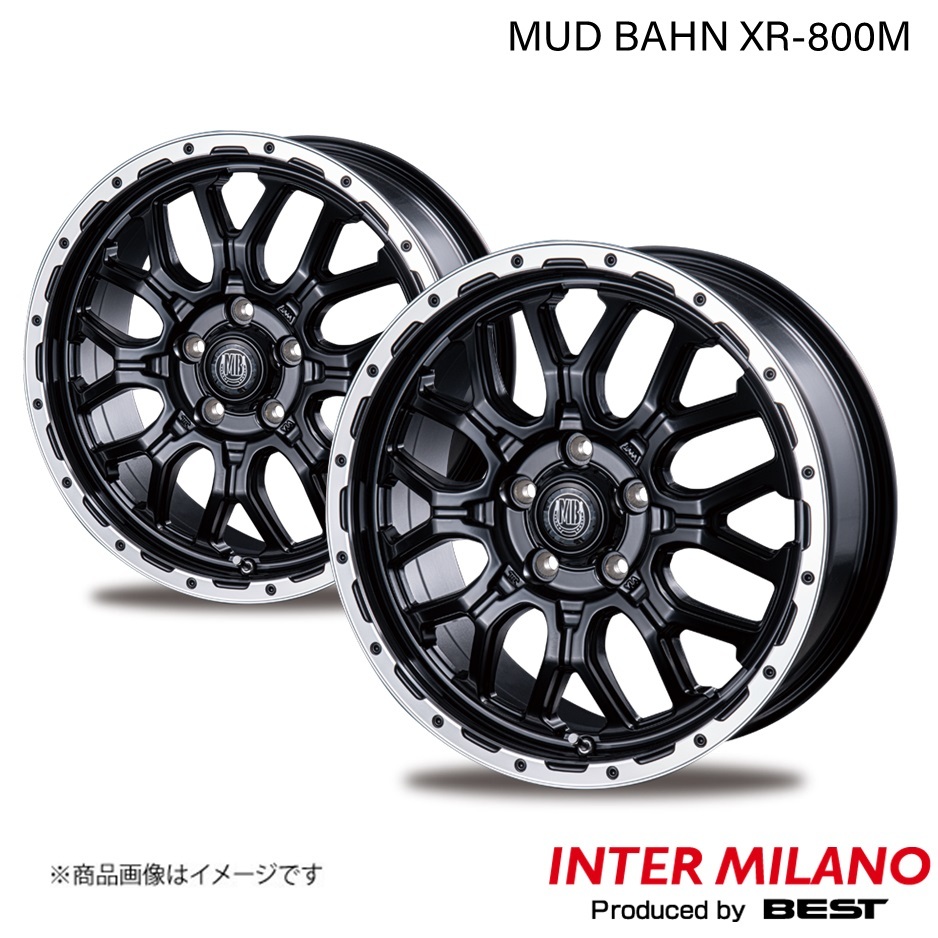 INTER MILANO MUD BAHN XR-800M オデッセイ RC系 純正タイヤ:215/55R17 ホイール 2本【17×7.0J 5-114.3 INSET48 MBK/RP】_画像1