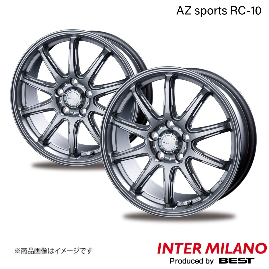 INTER MILANO/インターミラノ AZ sports RC-10 クロストレック GU系 ホイール 2本【18×7.5J 5-114.3 INSET53 ダークシルバー】_画像1