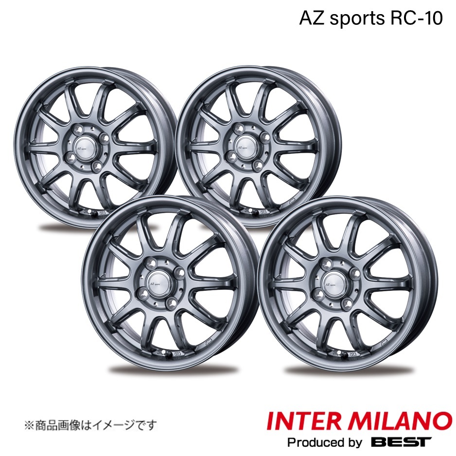 INTER MILANO AZ sports RC-10 ヴィッツ 130系 純正タイヤ:175/65R15 ホイール 4本【15×5.5J 4-100 INSET43 ダークシルバー】_画像1