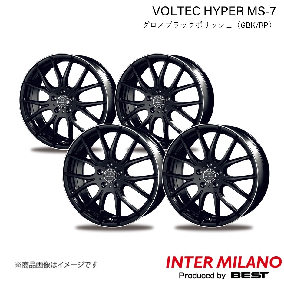 INTER MILANO/インターミラノ VOLTEC HYPER MS-7 ホイール 4本【22×9.0J 5-114.3 INSET38 グロスブラック/リムエッジポリッシュ】