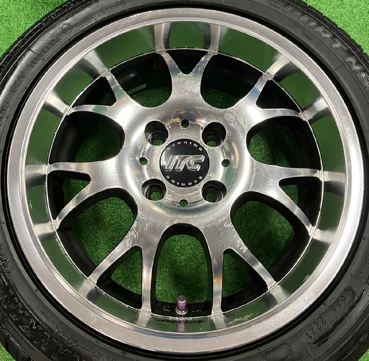 ◇ホイールのみ 深リム♪腐食有格安で!RAYS SEBRING ITC-SPORT MESH 15×6.5J 100/4H +38 ポルテ/bB等!札幌市南区発 店頭引取大歓迎 ◇_画像2