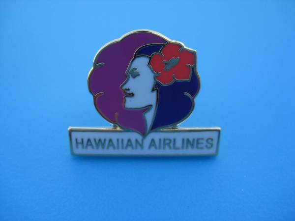 ハワイアン航空　ハイビスカス　美人　ピン　バッジ　Hawaiian Airlines アラスカ航空 合併 ワンワールド_画像1