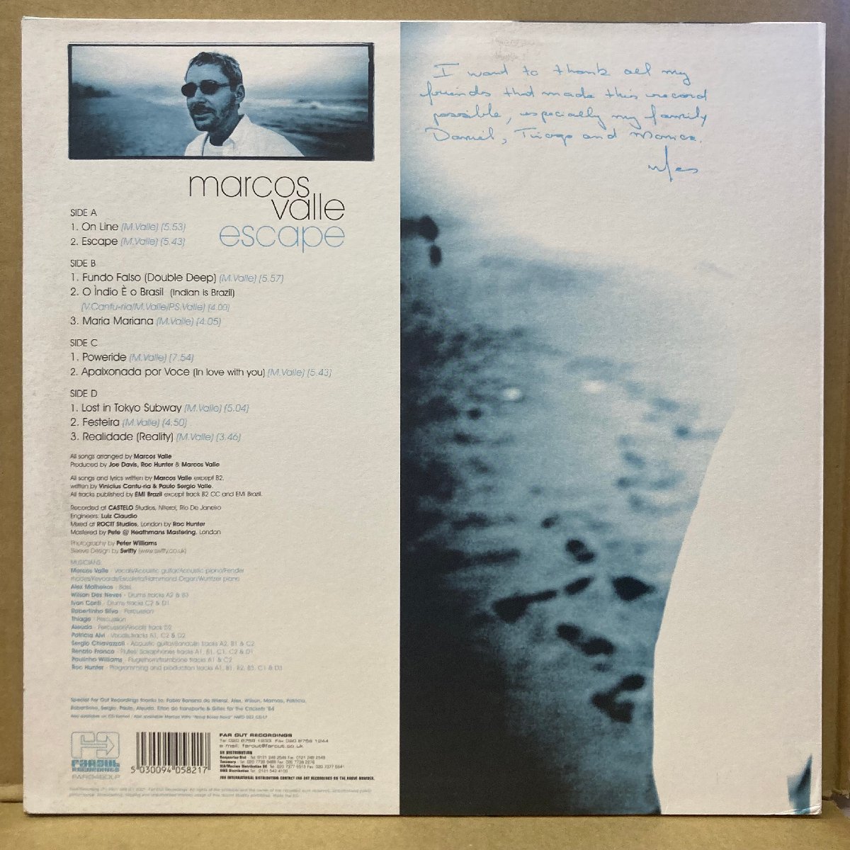 MARCOS VALLE /ESCAPE /FARO048DLP /UK-ORIGINAL /2LP /2001年稀少★送料着払い★URT_画像2