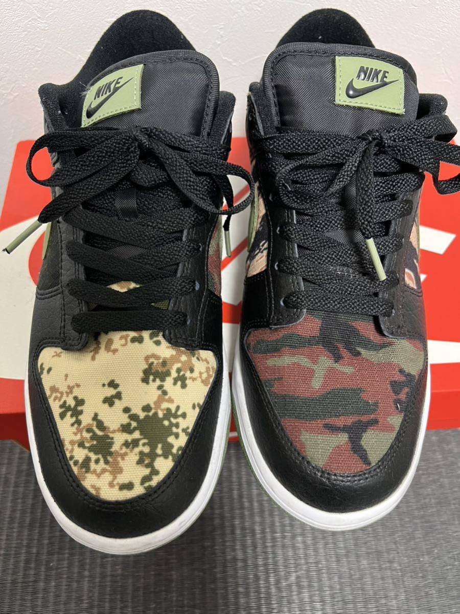 【27cm】NIKE DUNK LOW SE Black Multi Camo US9 ナイキ ダンク ロー 迷彩 SNKRS 美品_画像4