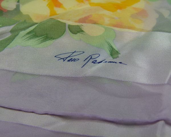 [IM] 古着　上質なスカーフ　5枚　まとめて　襟巻　衣類　装飾品　服飾小物　花柄　スカーフ　絹　シルク　ストール_画像7