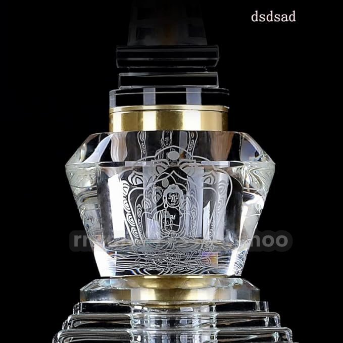 密教法具 水晶【五輪塔】 総高25.2cm 風水置物 風水グッズ 法器 密教法具 水晶【五輪塔】 総高25.2cm 風水置物 風水グッズ 法器