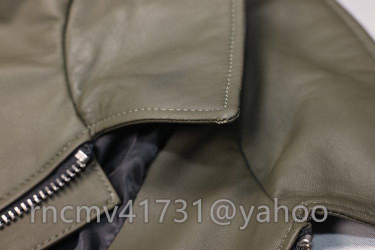 「81SHOP」新登場 羊革 レザージャケット シープスキン 本革 革ジャン 刺繍 ライダース メンズファッション ビッグサイズ M~3XL_画像8