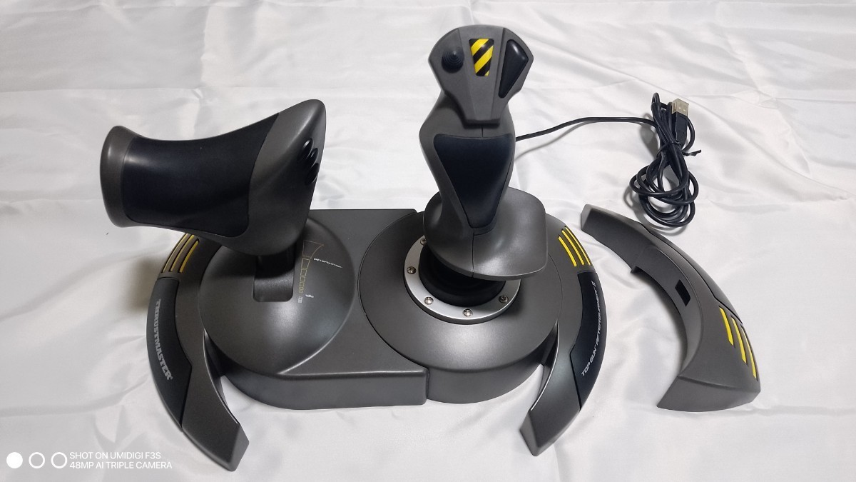 ☆Thrustmaster Top Gun After Burner II PC用フライトスティックコントローラー ジョイスティック スロットルレバー 分離可能 中古品_画像1