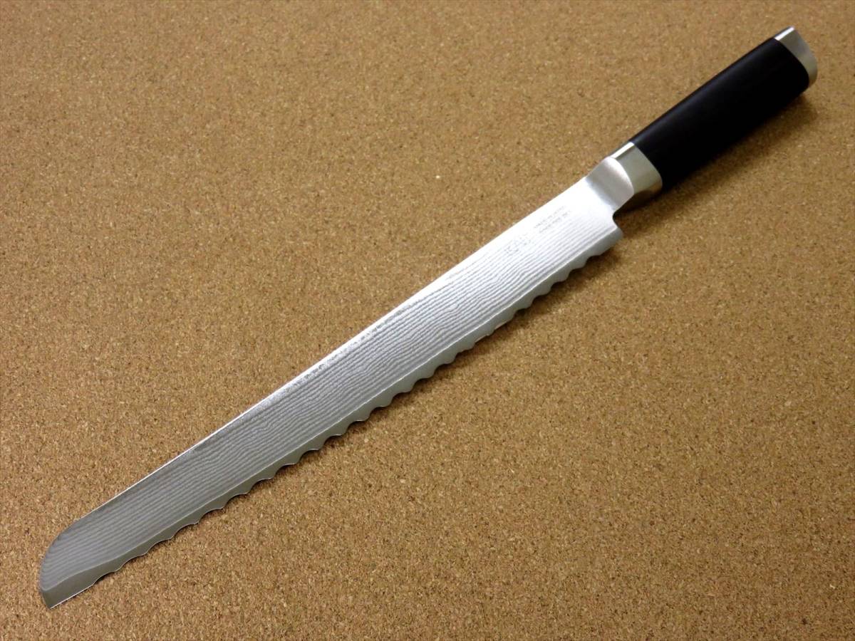 関の刃物 パン切りナイフ 24cm (240mm) 貝印 関孫六 ダマスカス 33層 ステンレス 右利き 片刃包丁 波形刃 パン切り包丁 日本製