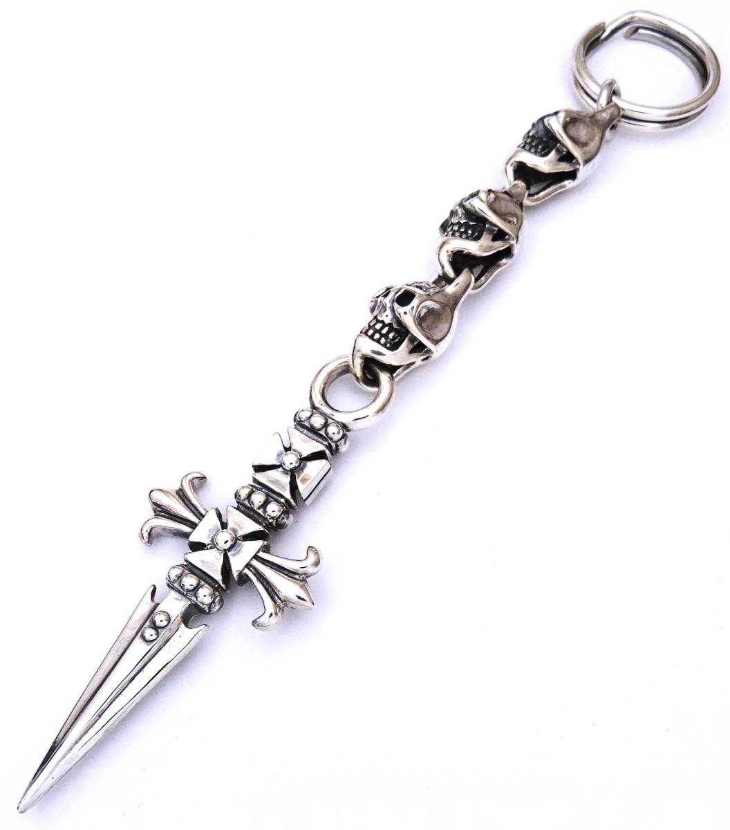 * серебряный 925 3 Skull Cross daga- цепочка для ключей кольцо для ключей новый товар не использовался * 3 Skull Cross daga- цепочка для ключей кольцо для ключей 