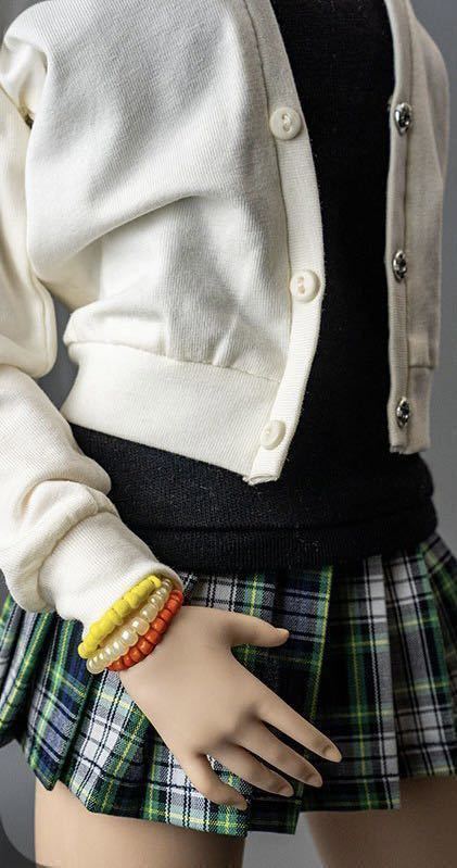 60cm Doll カーディガンセット ホワイト シャツ&スカート 制服 60cm Doll カーディガンセット ホワイト シャツ&スカート 制服
