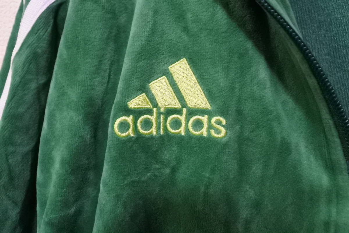 00's adidas アディダス トラックジャケット ベロアジャージ size S 緑 グリーン A.S.S.E_画像6