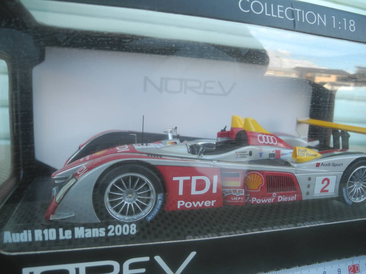 【新品未開封】NOREV 1/18 Audi R10 Le Mans 2008 #2 ノレブ アウディ ルマン ミニカー レトロ 昭和 当時_画像1