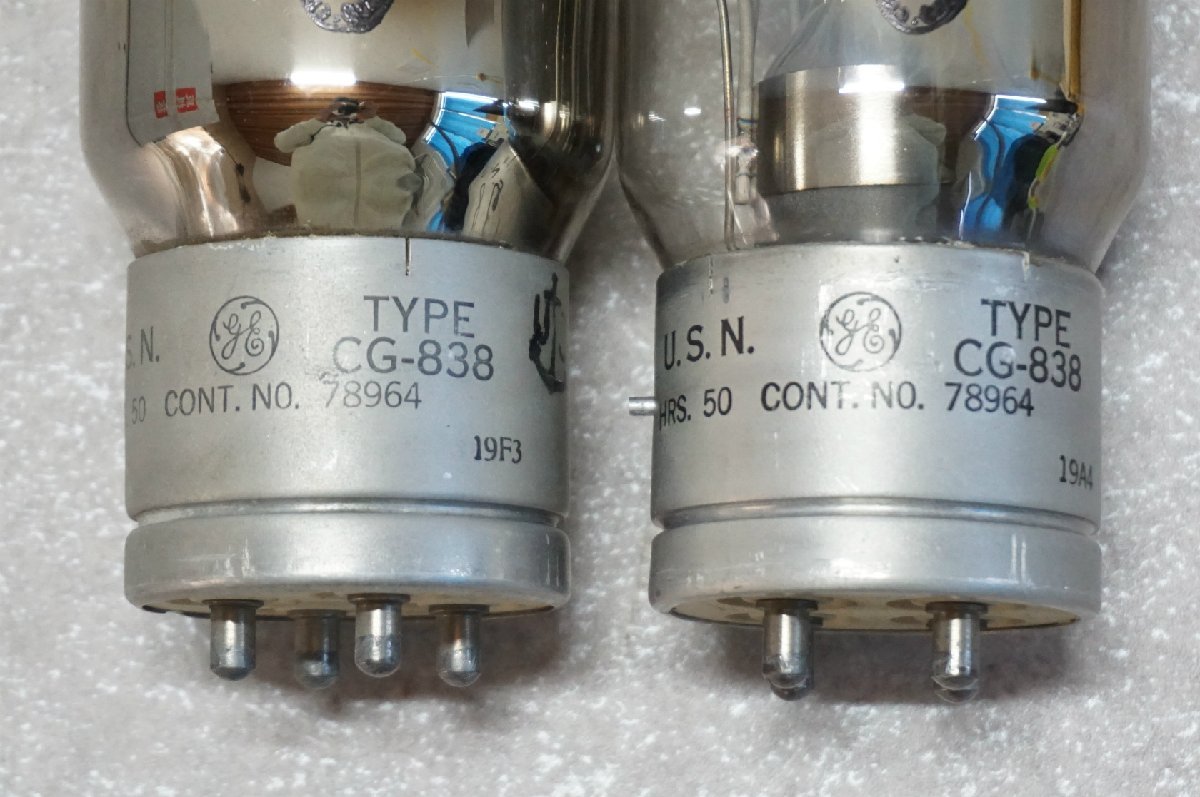 [SK][S738060] GE General Electric ゼネラルエレクトリック USN TYPE CG-838 真空管 2本セット 白箱付き_画像7