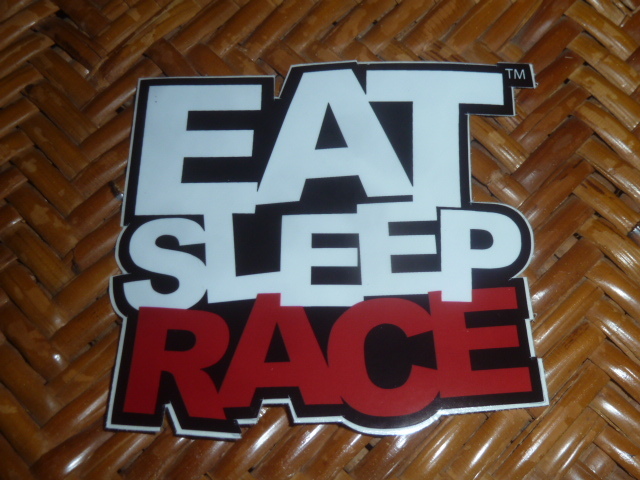 EATSLEEPRACE EAT SLEEP RACE FATLACE ステッカー 非売品 USDM JDM US シビック インテグラ EG6 EJ1 DC2 EK9 EK4 VTEC タイプR ホンダ 環状_NJ発“EAT SLEEP RACE”非売品ステッカー！