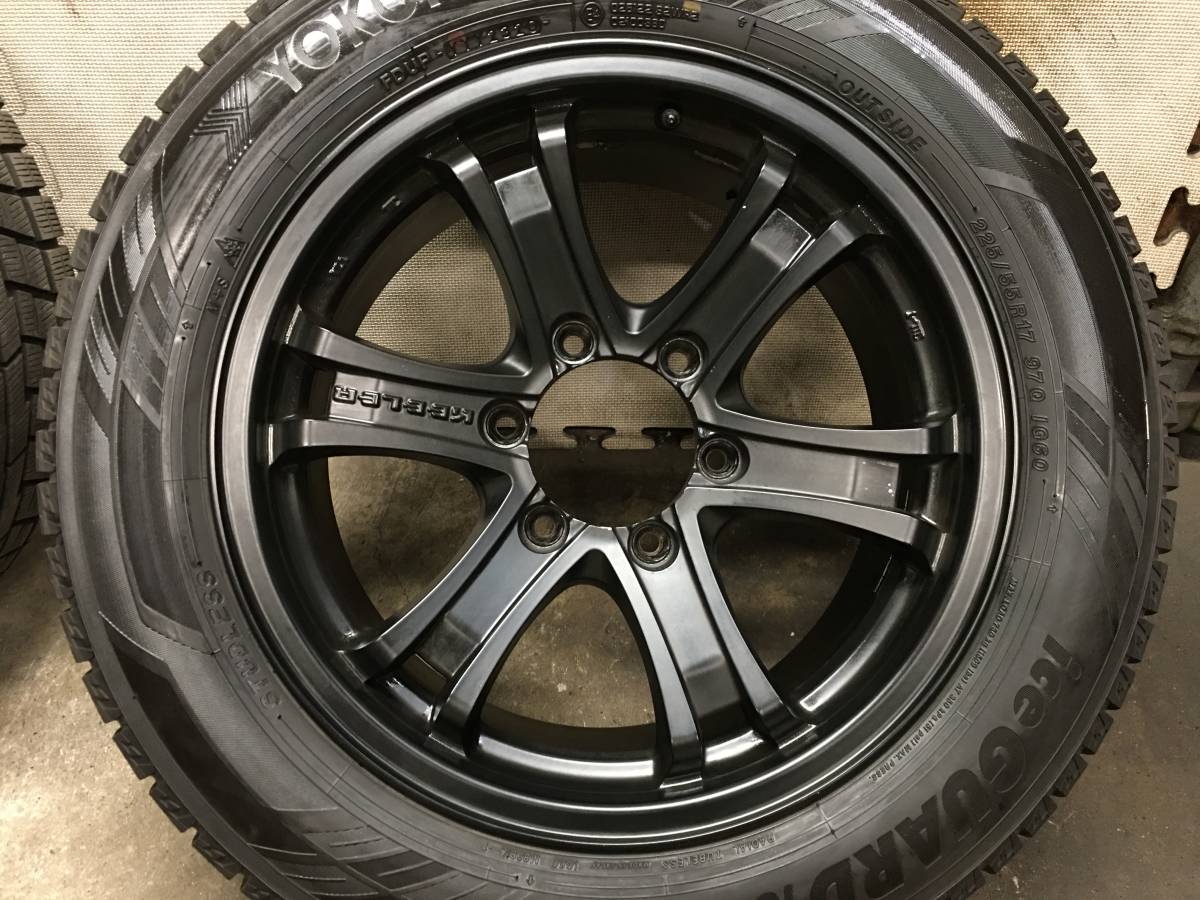 【ハイエース】バリ山20年製225/55R17ヨコハマ スタッドレスタイヤ＆17×7.5J+25 PCD139.7 6H WEDSキーラーフォースアルミホイール ４本_画像6