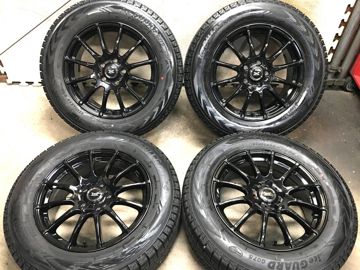 【225/65R17】バリ山ヨコハマ スタッドレスタイヤ【17×7J+38 PCD114.3 5H】SWALLOWアルミホイール 4本 D5,ハリアー,エクストレイル、RAV4_画像1