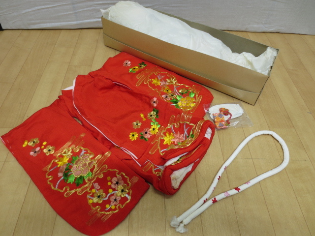 G1814S 松菊の市松人形とお着物と小物 経年保管品 裸 身長 約45cm GNG_画像3