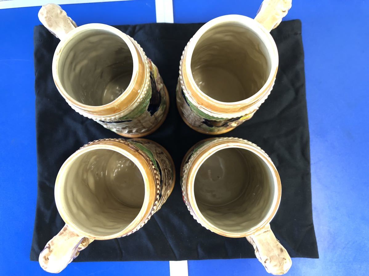 新品　ドイツ ビアマグ ビールジョッキ ビアジョッキ ジョッキ 陶器 マグカップ コレクション レトロ 4個セット_画像6