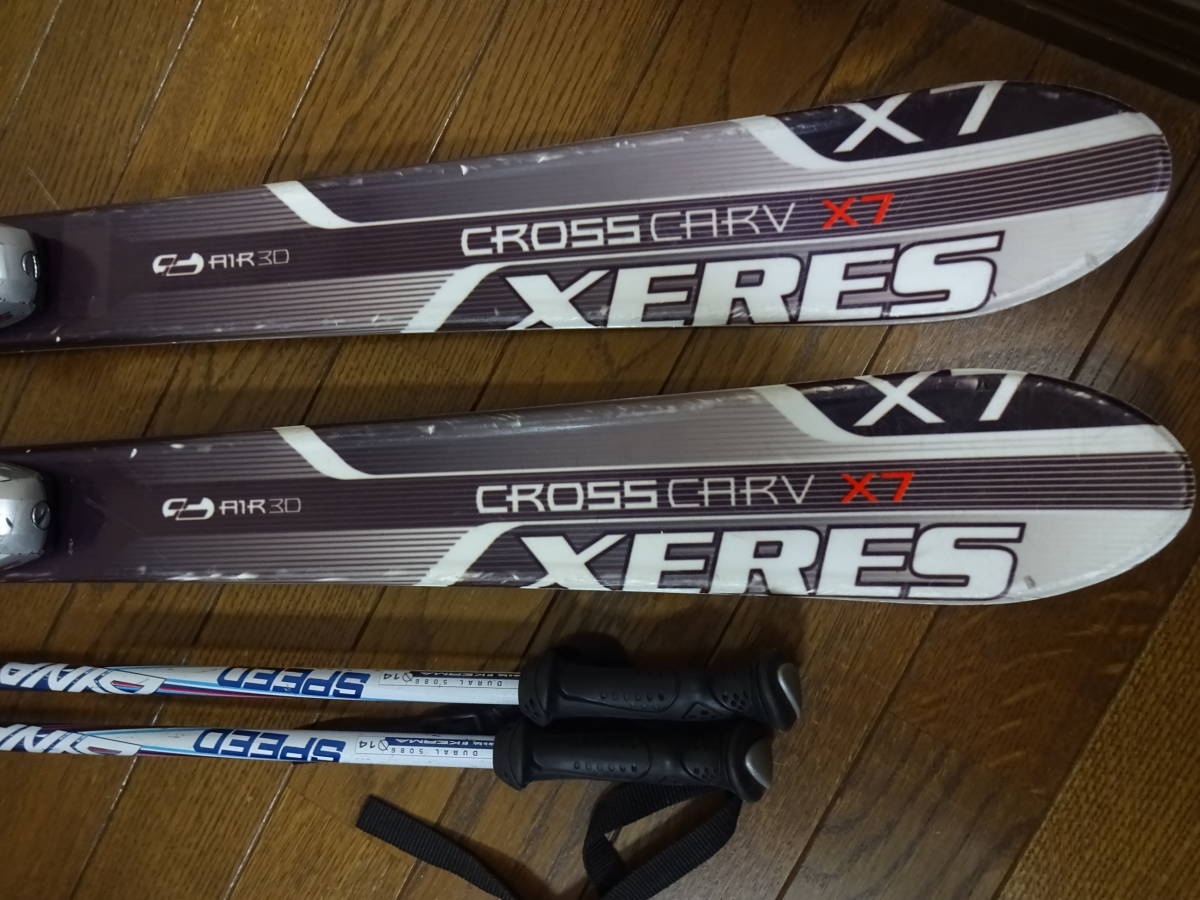 中古 ジュニア用スキー XERES CrossCarv X7 120cm ポール付_画像2