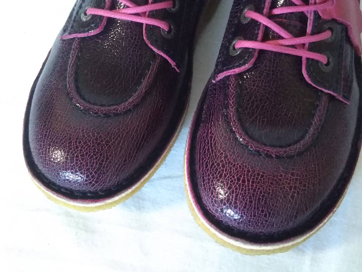 ★Kickers キッカーズ/ハイカットスニーカー/32(20.0cmくらい)/ピンク/レザー/KICK LEGEND FUCHSIA NOIR/子供靴/キッズシューズ/箱あり_画像2