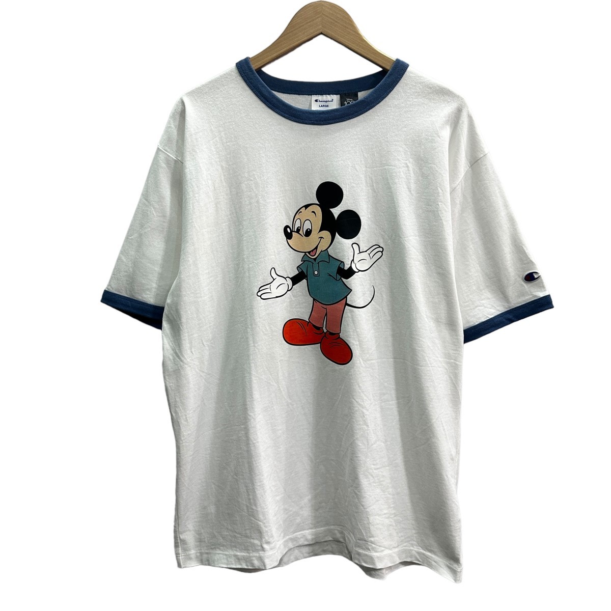 サイズL チャンピオン　ビームス Champion×BEAMS　 Disney 100th Collection リンガーTシャツ 商品番号：8065000161641