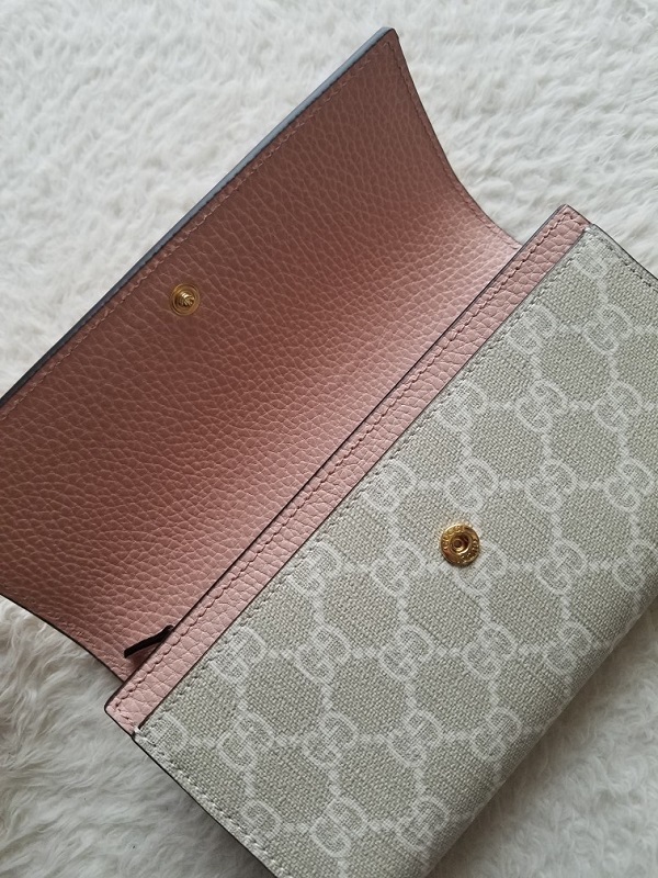 新品 GUCCI グッチ ダブルG コンチネンタル ウォレット 長財布 ライトピンク/GGスプリームキャンバス 456116 1AALQ 5945_画像4