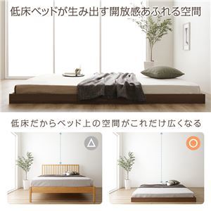 【新品】ベッド 低床 ロータイプ すのこ 木製 コンパクト ヘッドレス シンプル モダン ナチュラル セミダブル ベッドフレームのみ_画像2
