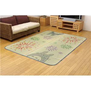 【新品】となりのトトロ い草 ラグマット/絨毯 【約176×230cm はなび】 日本製 抗菌 防臭 調湿効果 弾力性 耐久性抜群 〔リビング〕_画像1