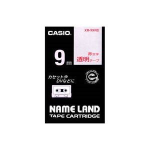 新しいコレクション 透明テープ CASIO 【新品】（まとめ）カシオ XR-9XRD 9mm【×5セット】 透明に赤文字 ラベル用品