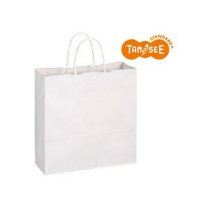 【新品】（まとめ）TANOSEE 手提袋 丸紐 白無地・中 50枚入×6パック