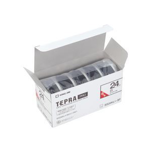 【新品】キングジム テプラ PRO テープカートリッジ ロングタイプ 24mm 白/黒文字 SS24KL-5P 1パック(5個)
