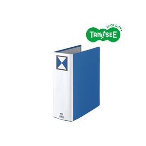 【新品】(まとめ)TANOSEE 両開きパイプ式ファイル A4タテ 90mmとじ 青 10冊
