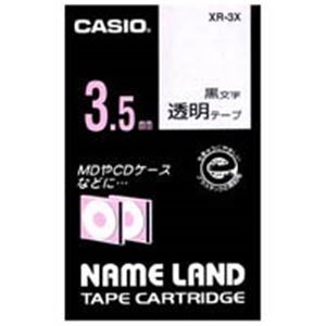 【新品】（まとめ）カシオ CASIO 透明テープ XR-3X 透明に黒文字 3.5mm【×5セット】
