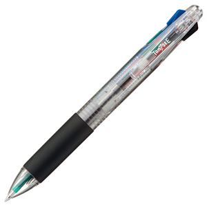 【新品】（まとめ） TANOSEE 油性4色ボールペン 0.7mm （軸色 クリア） バネクリップ仕様 1本 【×20セット】_画像1
