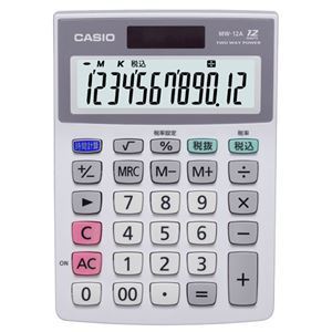 【新品】(まとめ) カシオ CASIO 特大表示電卓 12桁 ミニジャストサイズ MW-12A-N 1台 【×5セット】_画像1
