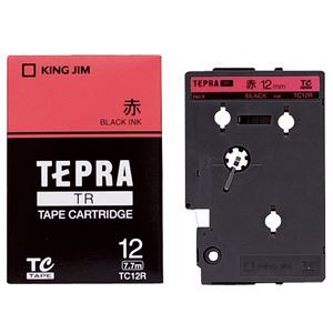 【新品】（まとめ） キングジム テプラ TR テープカートリッジ パステル 12mm 赤／黒文字 TC12R 1個 【×4セット】