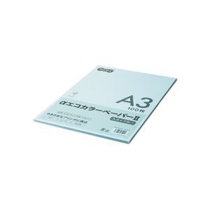 【新品】(まとめ) TANOSEE αエコカラーペーパーII A3 スカイブルー 少枚数パック 1冊(100枚) 【×5セット】