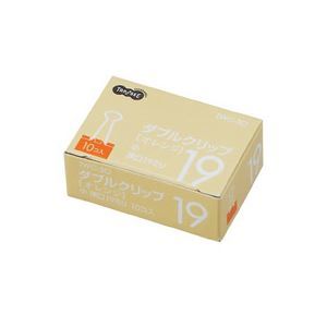 【新品】（まとめ） TANOSEE ダブルクリップ 小 口幅19mm オレンジ 1箱（10個） 【×60セット】