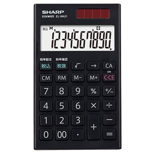 【新品】（まとめ） シャープ SHARP 電卓 10桁 手帳サイズ EL-WA21-X 1台 【×5セット】