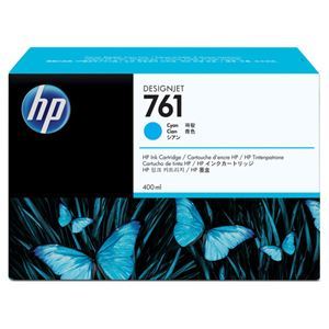 【新品】(まとめ) HP761 インクカートリッジ シアン 400ml 染料系 CM994A 1個 【×10セット】_画像1